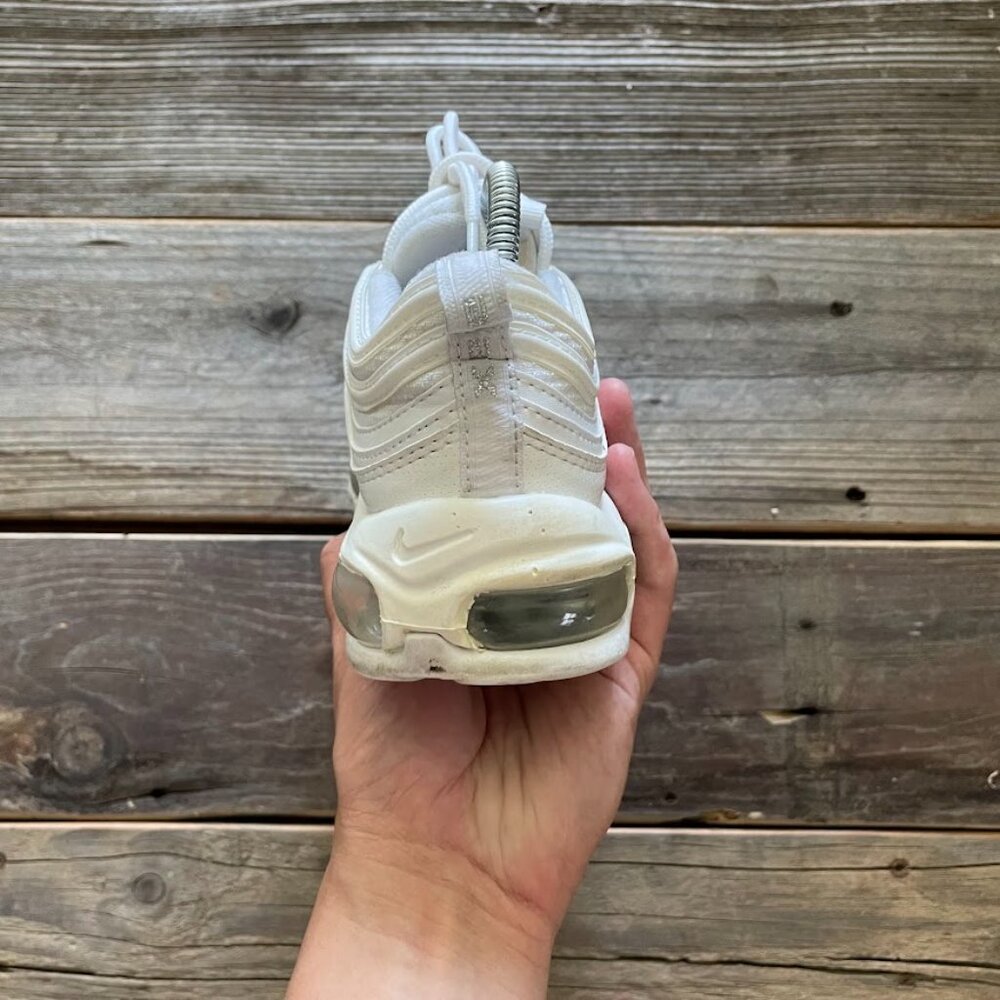 Women Size 6.5 / Size 5 Youth Nike Air Max 97 White Running Shoes Sneakers - Picture 6 of 8